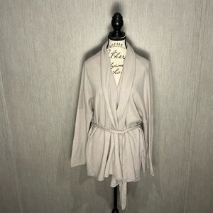 MM Lafleur Soft Beige Cashmere Belted Sweater Size XL/XXL